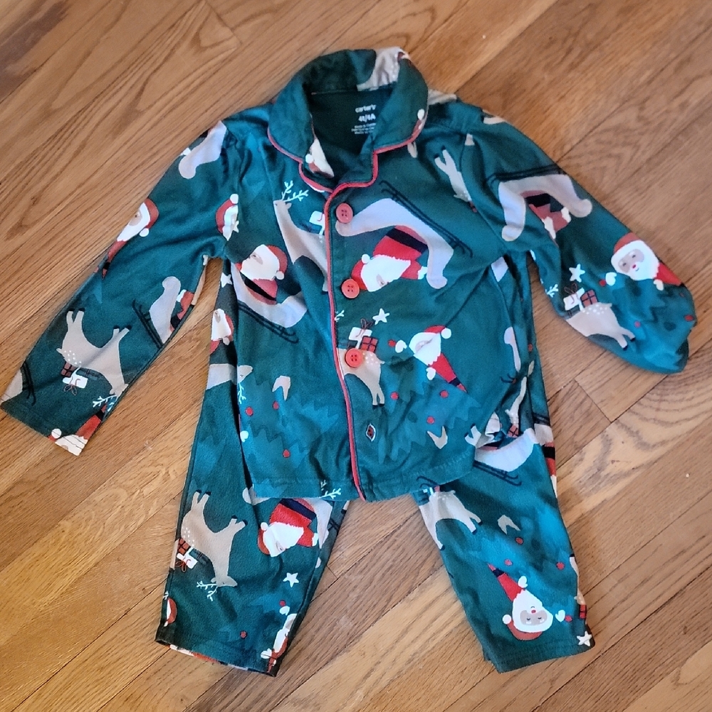 Festive Green Kids Pajamas